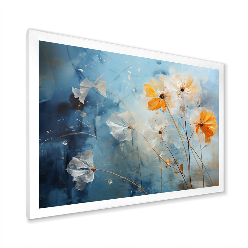 «Dandelion Natures» sur toile, H 24 po x l 32 po x P 1 po, Cadre simple blanc