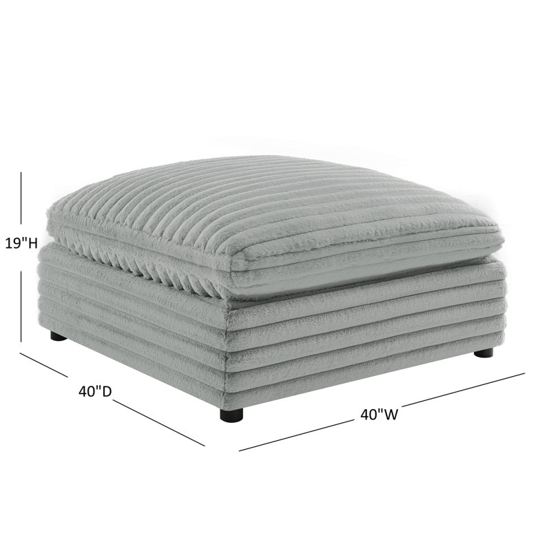 Peluche en polyester 40 po Jenny Repose-pieds carré