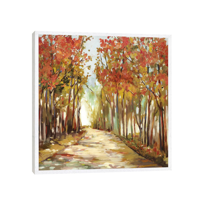 Sunny Path 1 Piece Painting on Canvas, 66.04 cm H x 66.04 cm W, White Framed Canvas