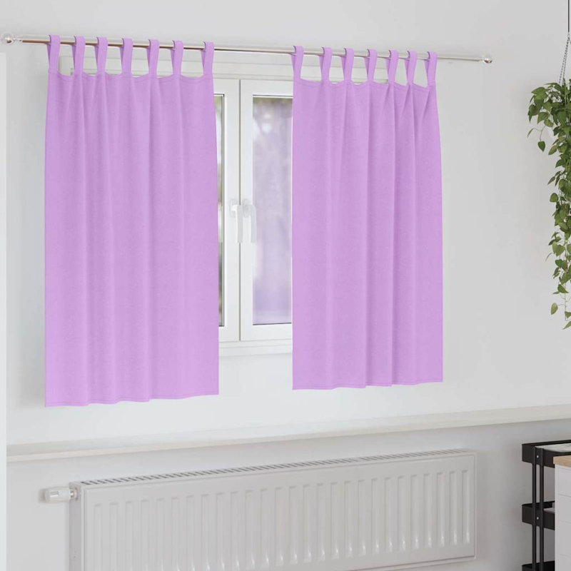 Curtains With Curtains 2 Pcs Polyester, 140cm Width x 140cm Drop, Purple
