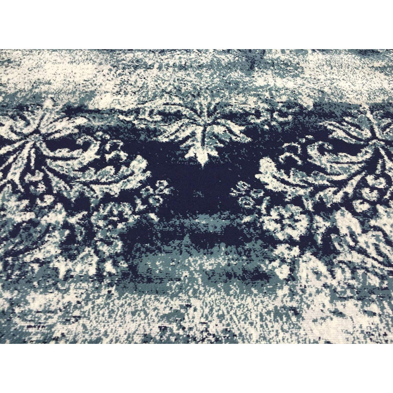 Distressed Damask Design Area Rugs, Rectangle 4'11" x 6'11"