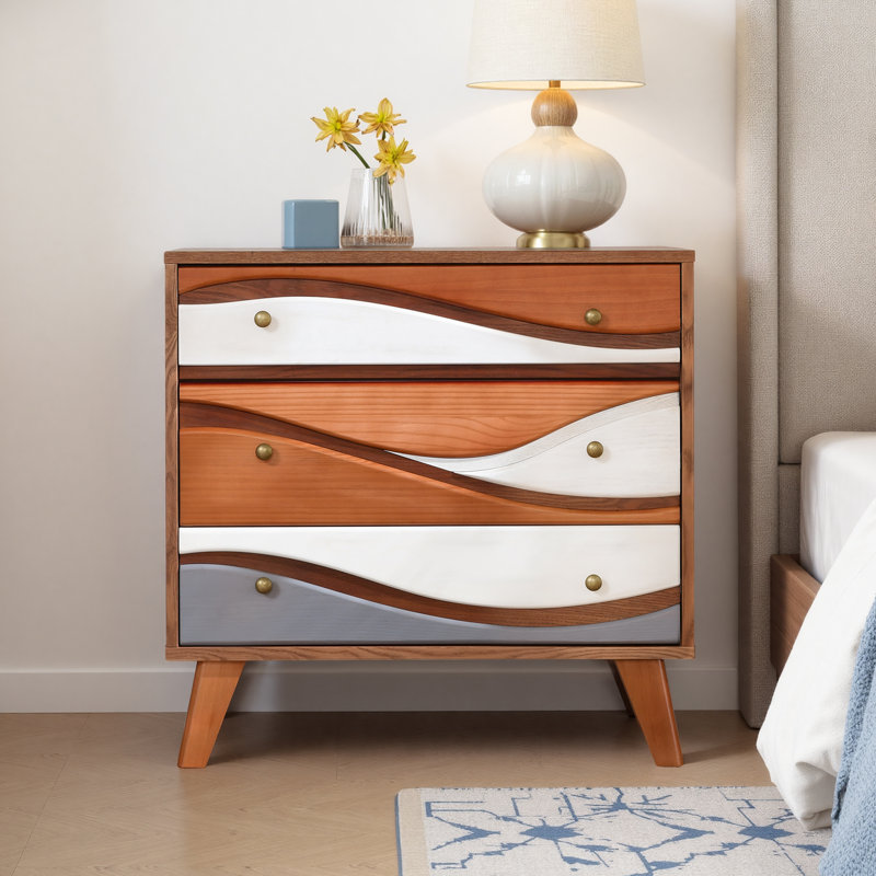 Commode 3 tiroirs l 31,5 po Mid-Century