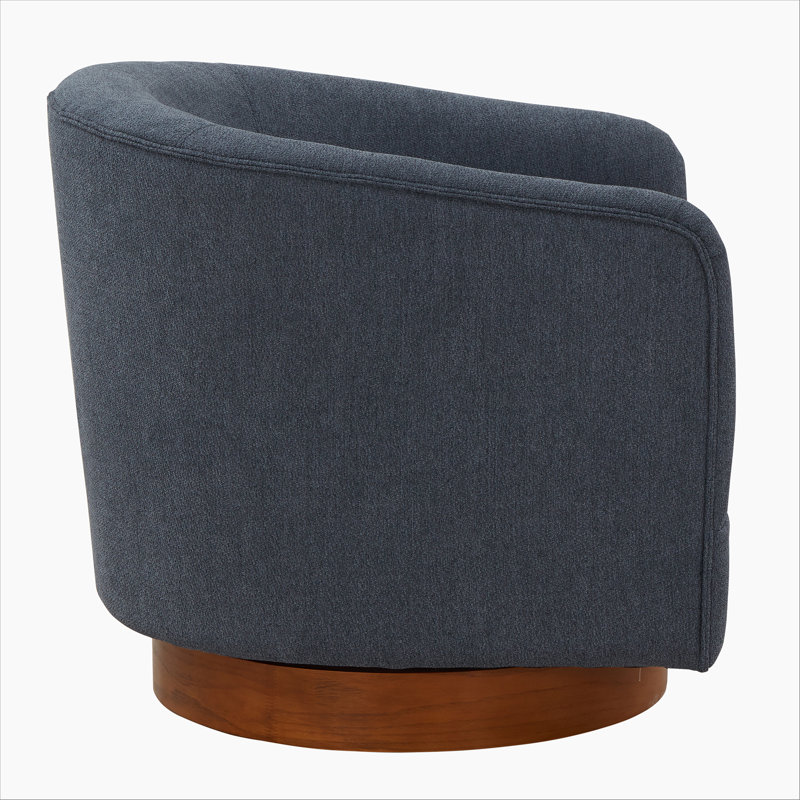 Chaise pivotante en tissu et bois, Bleu