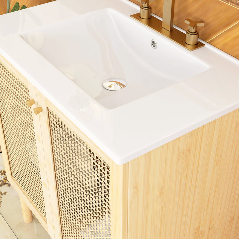 Ensemble de meuble-lavabo autoportant 29,9 po avec plateau en céramique