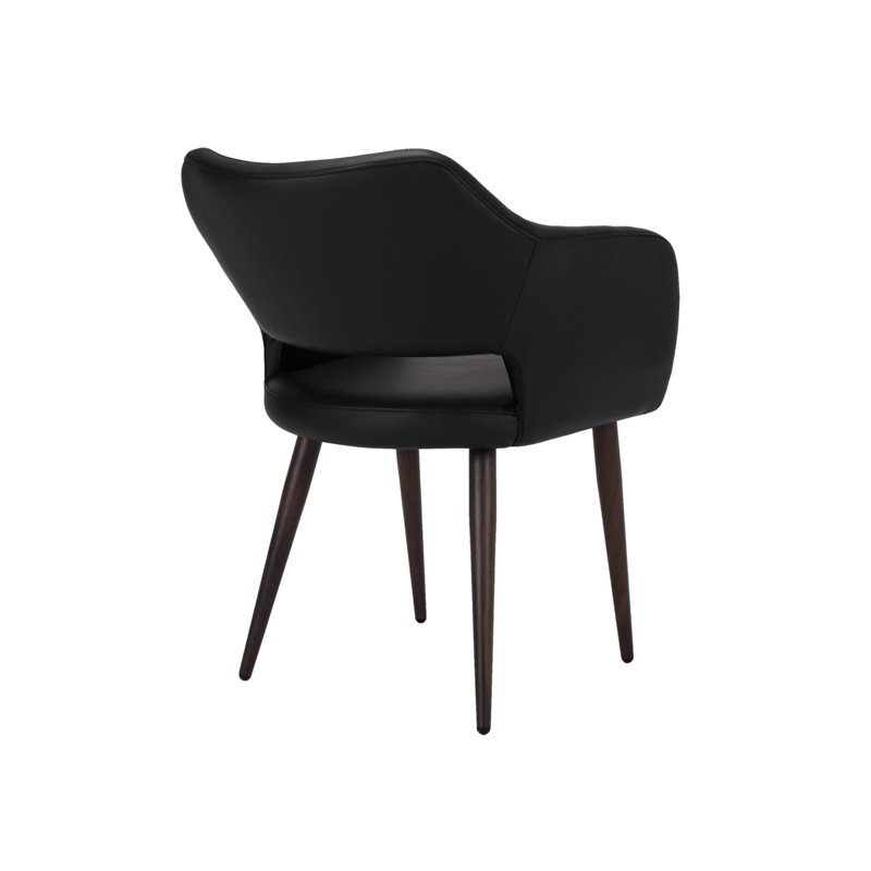 Chaise de conférence (PU) gris, Noir, Noyer