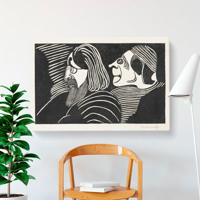 Two Male Heads by Samuel De Mesquita - Wrapped Canvas