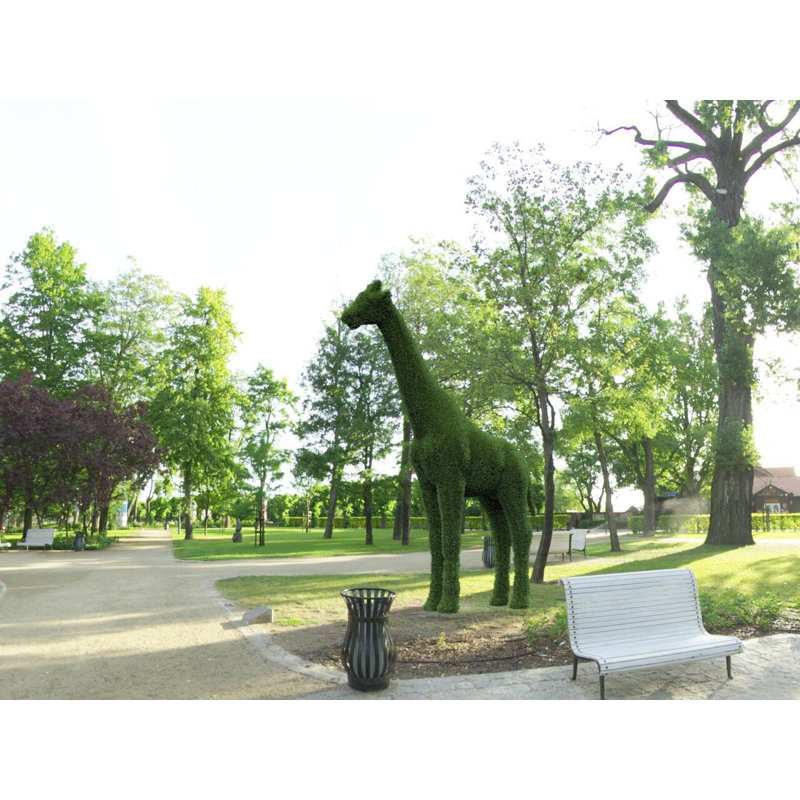 Topiaire de girafe en plein air