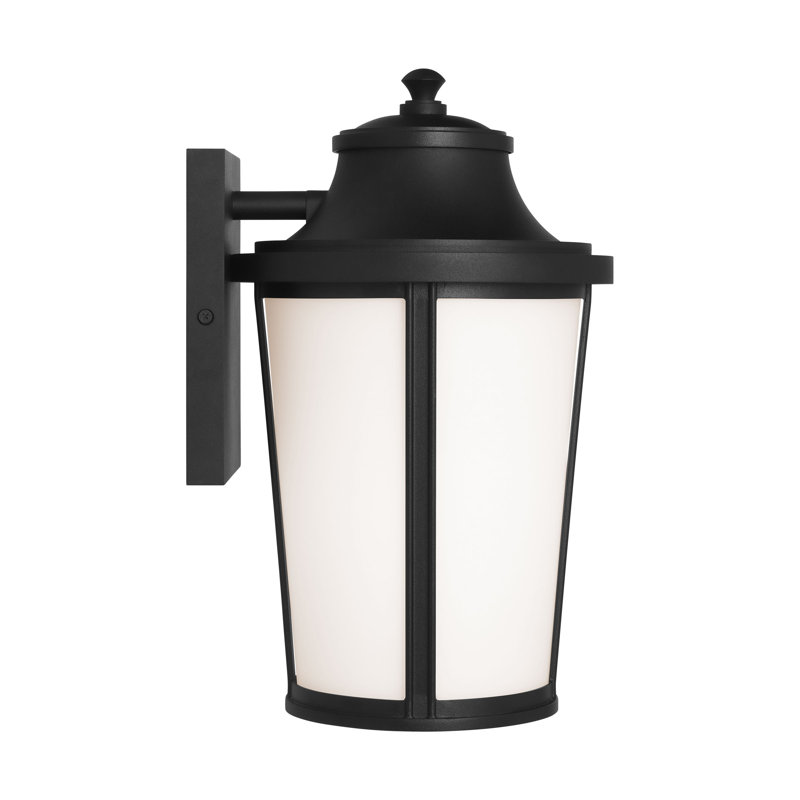 Portola Medium Lantern from Generation Lighting , 14" H x 8.25" W x 9" D, Textured Black