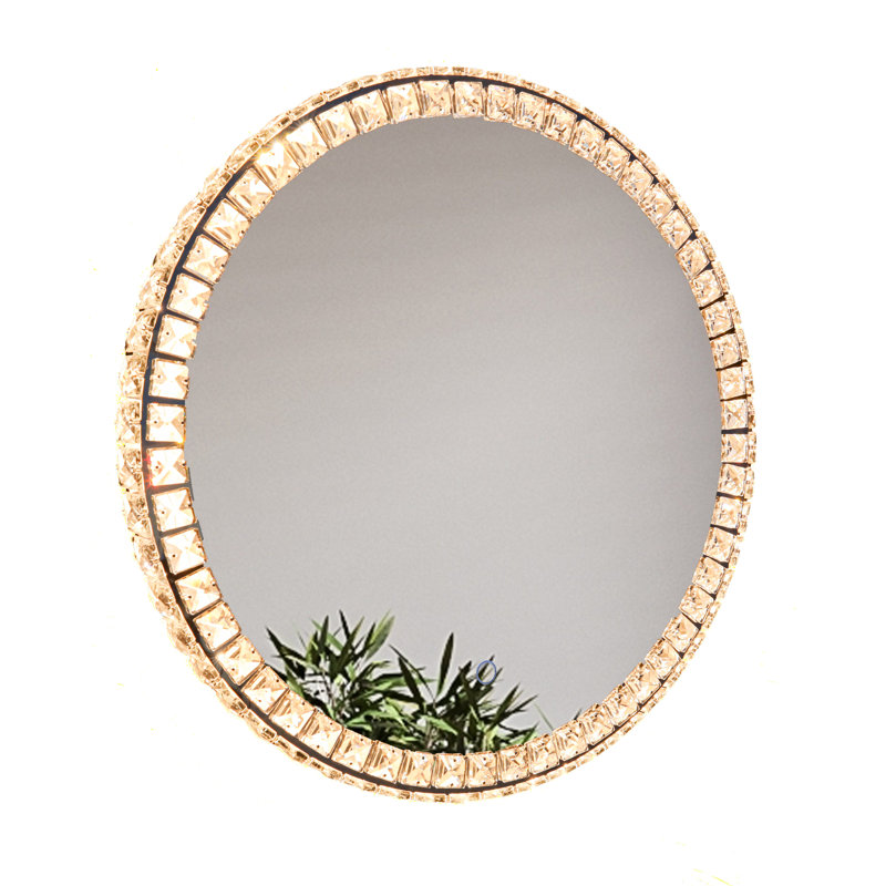 Kao 24" Crystal LED Mirror with Defogger, Adjustable Light Temperature, Dimmer, and Smart Memory