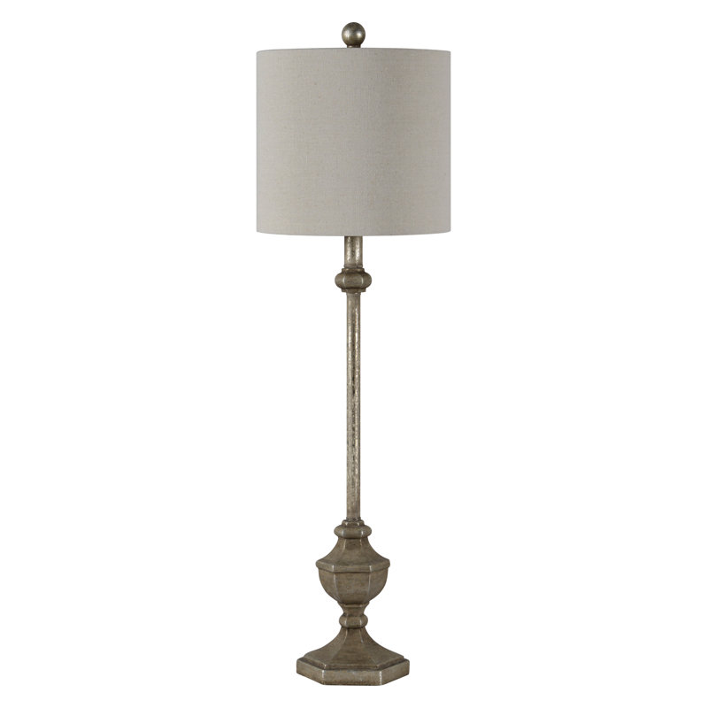 Lampe en étain brossé 33 po Thomasson