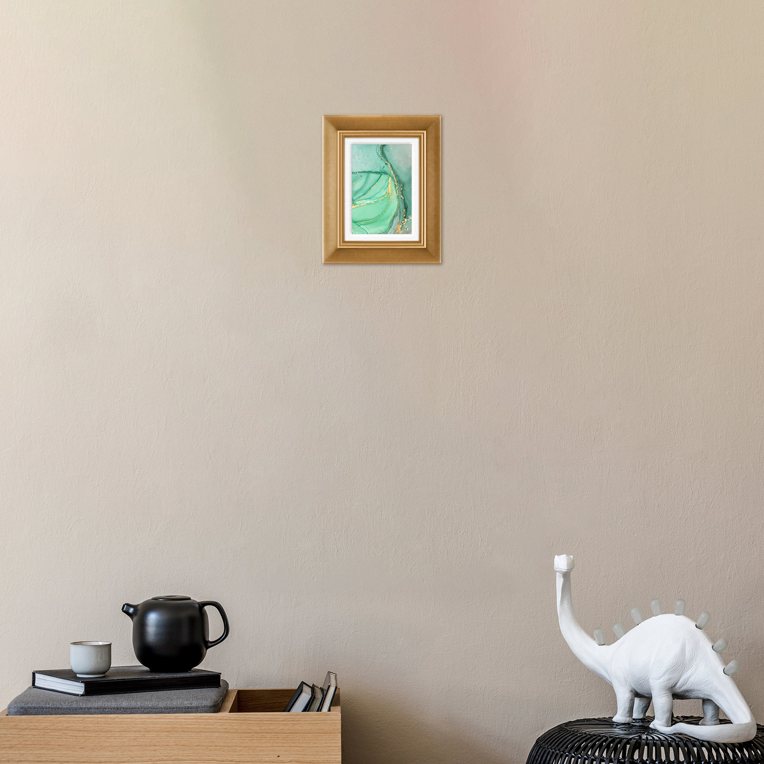 Wood Picture Frame with Mat, 5" x 7", Gold