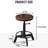 Industrial Bar Stool, Swivel Adjustable Counter Height Stool,Farmhouse Kitchen Stools,Adjustable Seat Height:17"-24"-1529448634