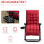 Chaise pliante Zero Gravity en rouge, avec coussin rembourré confortable et plateau latéral, pour les espaces intérieurs et extérieurs, supporte une chaise de 264 lb, une table inclinable rouge, extérieure, avec support