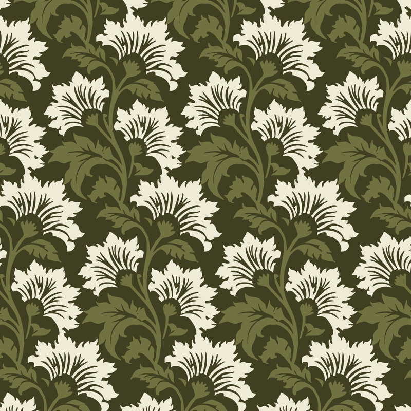 Wildflower - Botanical Wallpaper, Pale Skies, Faux Grasscloth