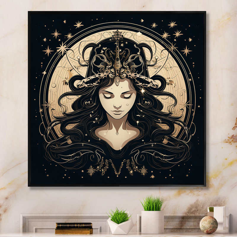 Astrologique Stargazer II, Cadre flottant noir, H 16 po x l 16 po x P 1 po