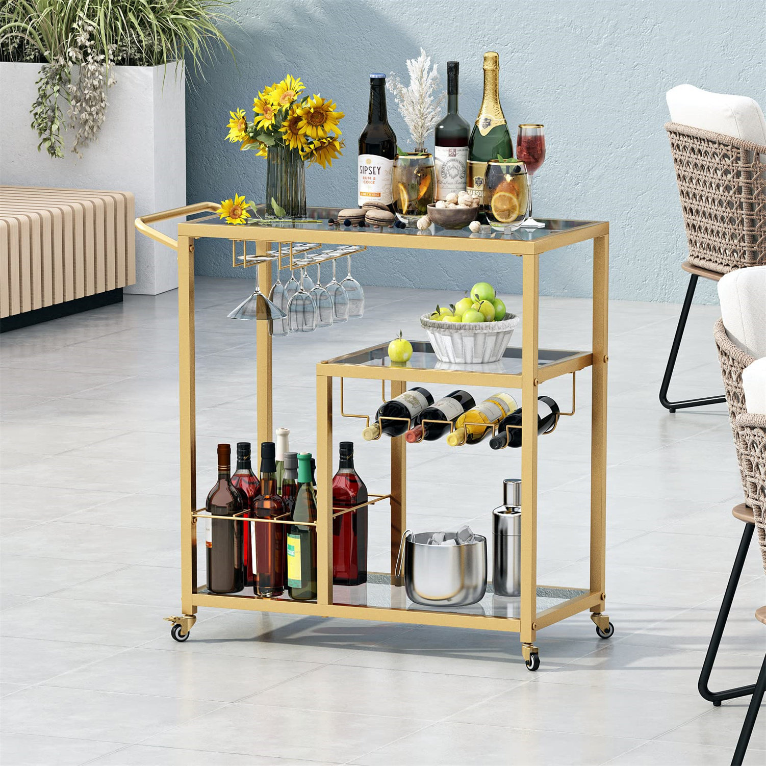 Everly Quinn Centralia Metal Bar Cart | Wayfair