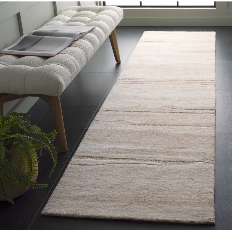 Tapis en laine Moneak, Tapis de couloir 2 pi 3 po x 9 pi