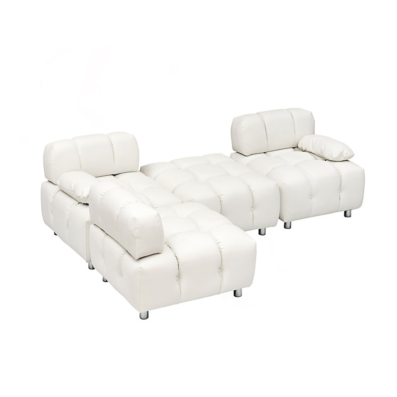Canapé en tissu Technology, canapé en L, Blanc