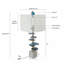 Lampe de table en agate bleue et blanche 15 x 29,5 po avec base en marbre-1982727559
