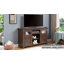 Meuble télé Farmhouse avec foyer encastré, grand rangement et tablettes réglables pour une vie moderne-110876473-101137735