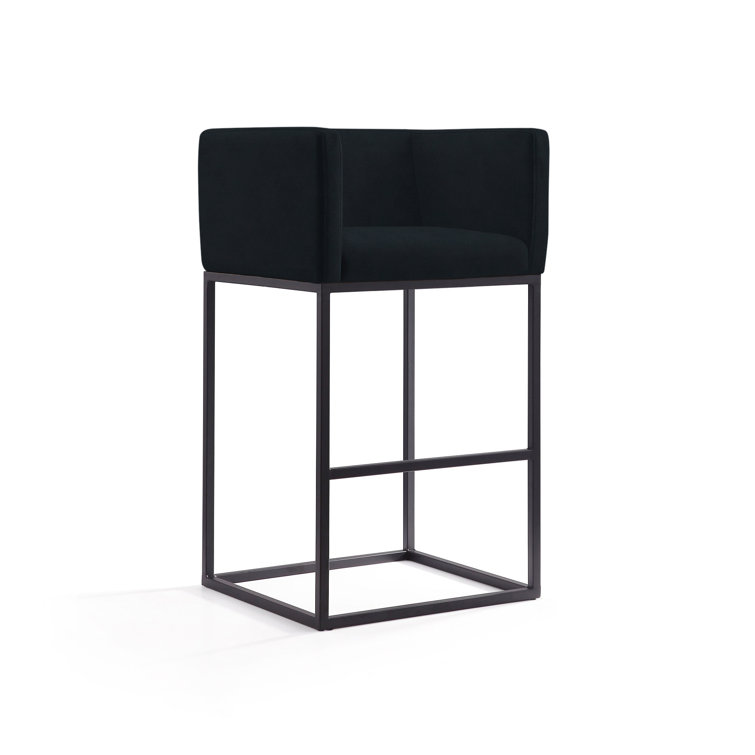 Upholstered Counter Stool with Metal Frame