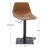 Terrial Upholstered Adjustable Height Counter Stool with Metal Frame