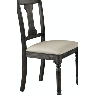 Ensemble de chaises d'appoint en lin 2 tons 2 - brun clair et gris, siège rembourré, fabrication en bois 2 et pieds gris patiné avec coussins en bois massif, 38,01 po Hauteur du produit