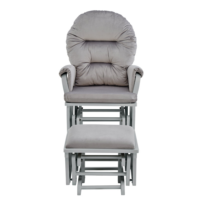 Madison Glider with Ottoman, Light Gray, Gray