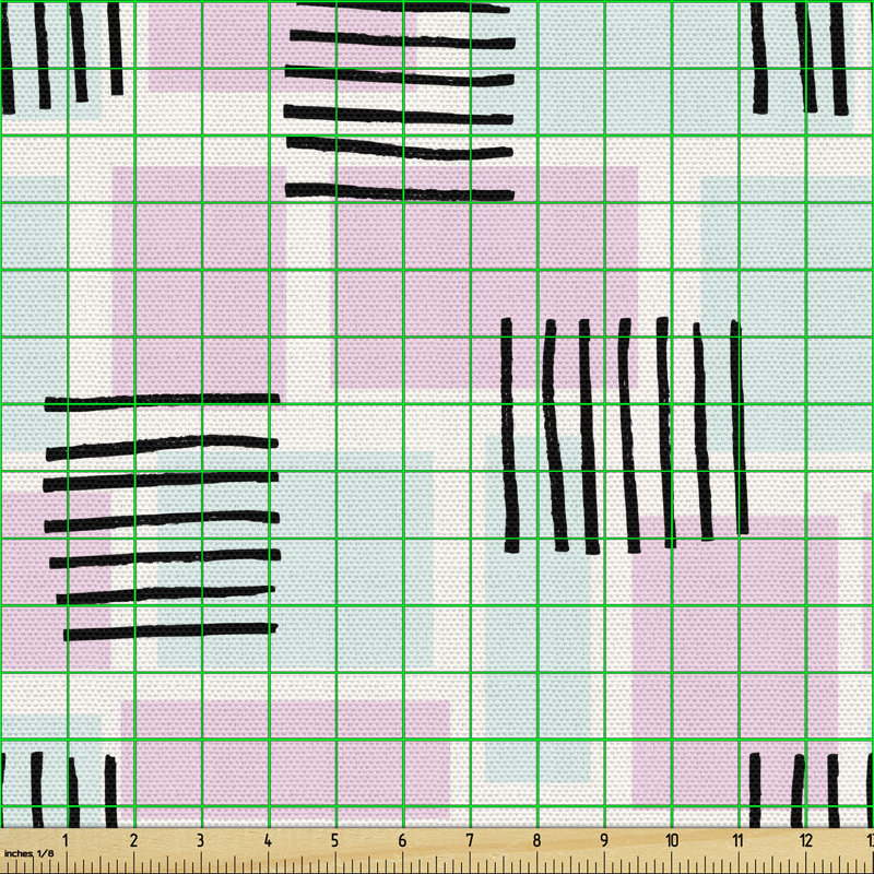 Chootu Horizontal and Vertical with Rectangles Vaporwave Multi-Purpose Fabric