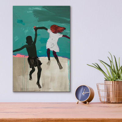  «Wave Jumpers» par A Tsoukanelis, art mural en verre acrylique, 12 po x 16 po
