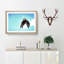Flying Great Grey Owl in Abstract - Framed Print-55728025-55728030