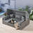 Yalissey 6 Pieces Patio Furniture Set,Outdoor Sectional Sofa Set With Retractable Canopy,Patio Conversation Sets With Adjustable Backrest For Backyard,Deck,Garden,Rattan,(Cushion)-1475678445-1475678441