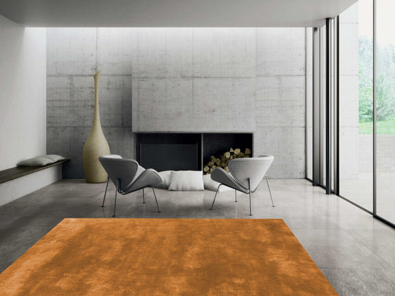 Ground Control Area Rug in Orange, Round 4'11", Copper
