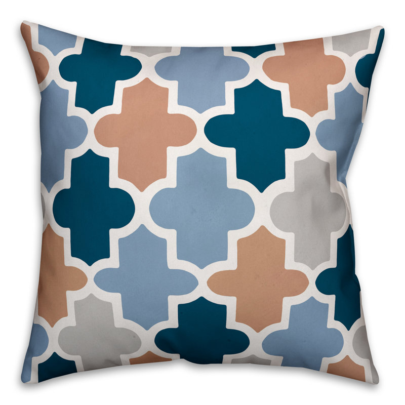 Quatrefoil Geometric Reversible Throw Pillow, G