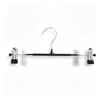 Heavy Duty Pants Hangers With Adjustable Non-Slip Clips - Space Saving Metal Trousers And Skirt Hangers For Wardrobe Organization