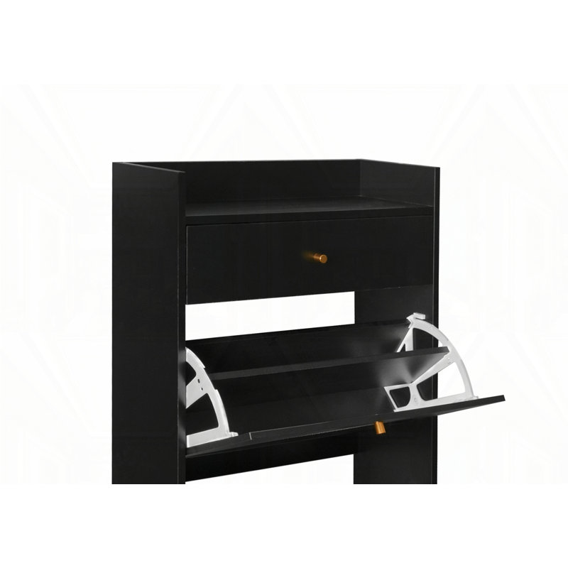 Armoire 2 tiroirs Rattan Allen, Noir, noir, noir, noir