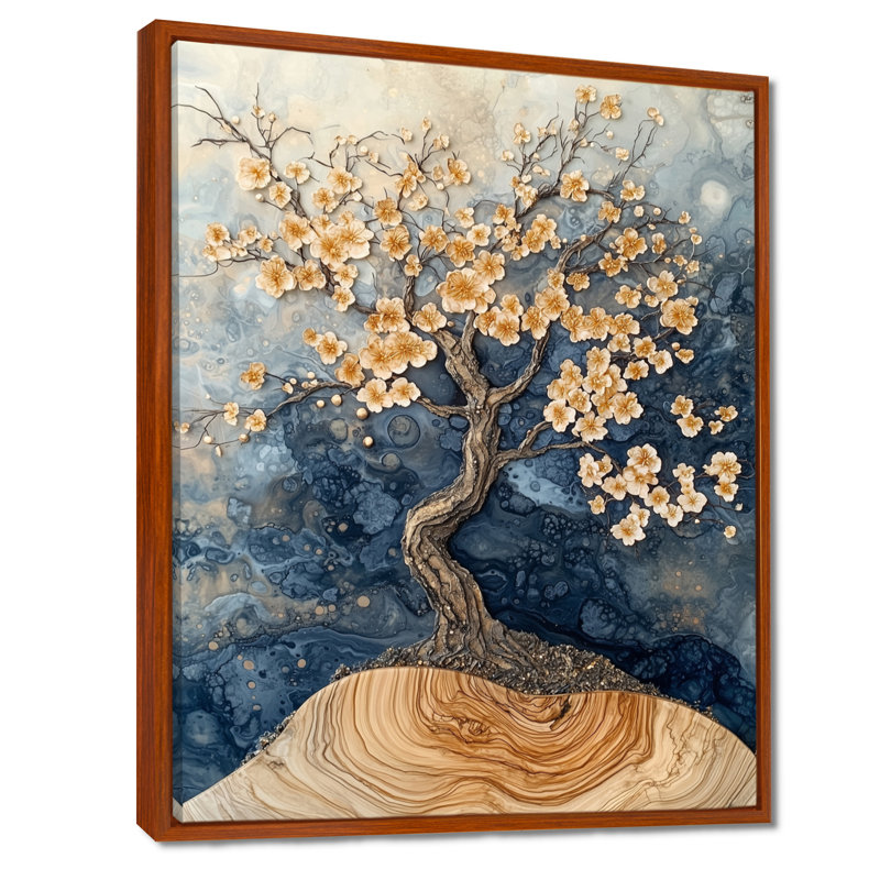 Hodgson - Floral Canvas Art Print, H 32 po x l 24 po, Reproduction encadrée sans passe-partout, Brun