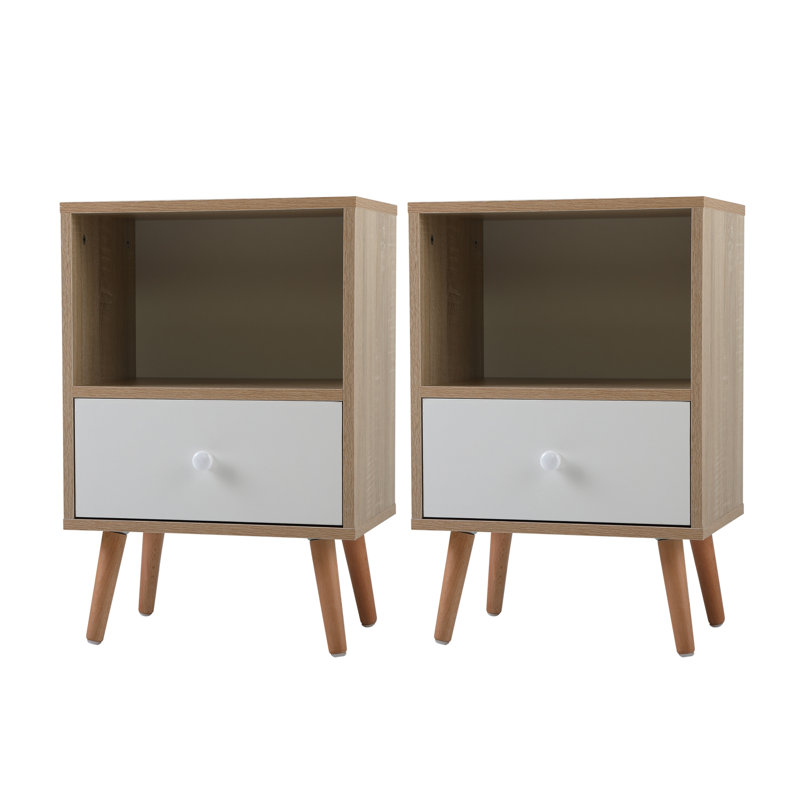 Ensemble de tables de bout en bois avec rangement Lulamae