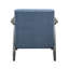 Chaise d'appoint avec velours bleu, structure en bois gris foncé, hauteur de bras de 23 po, chaise de salon en velours, structure solide et contreplaqué, transitionnel, capacité de charge de 300 lb