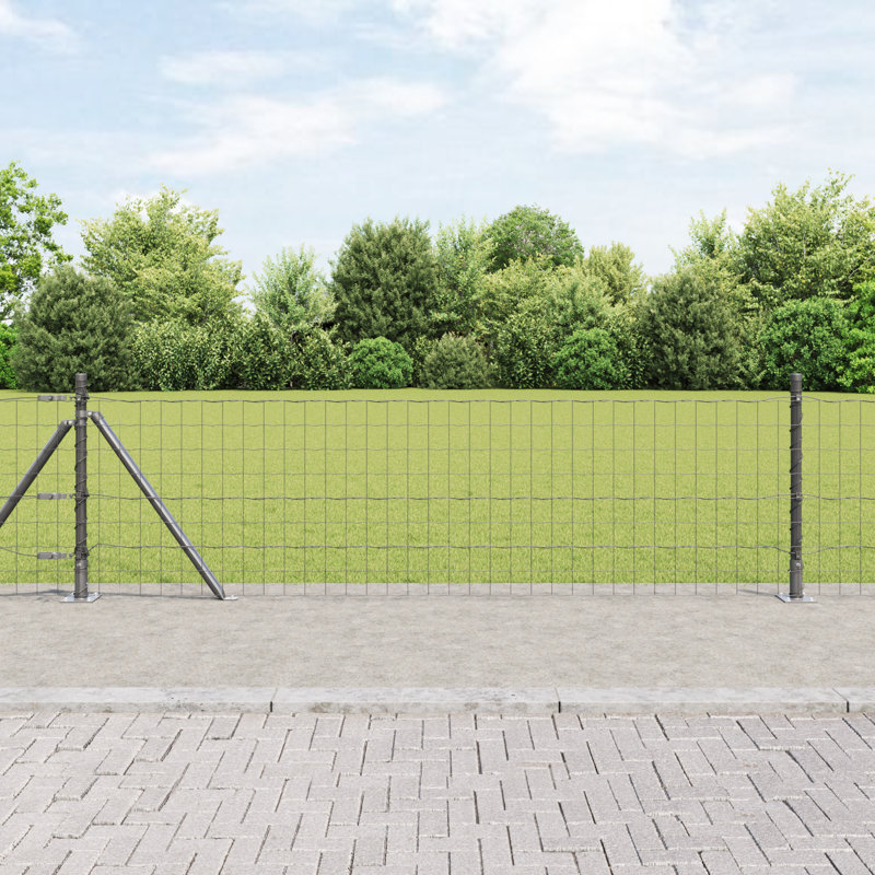 Galvanised Steel Border Fencing, Grey, 60 x 5000 x 0.2 cm