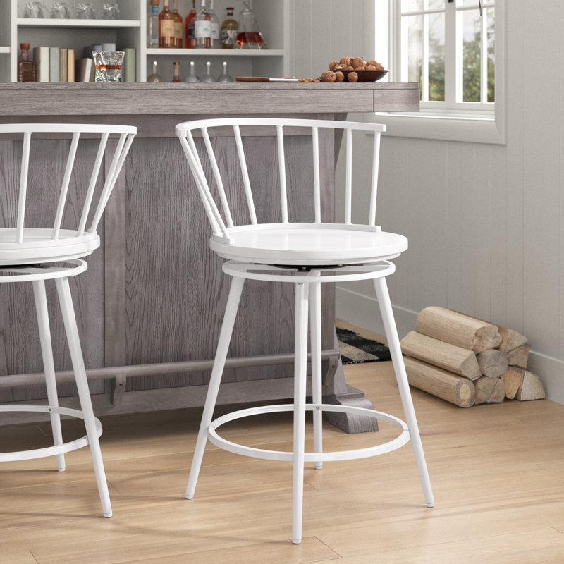 Johanna Swivel Counter Stool, White