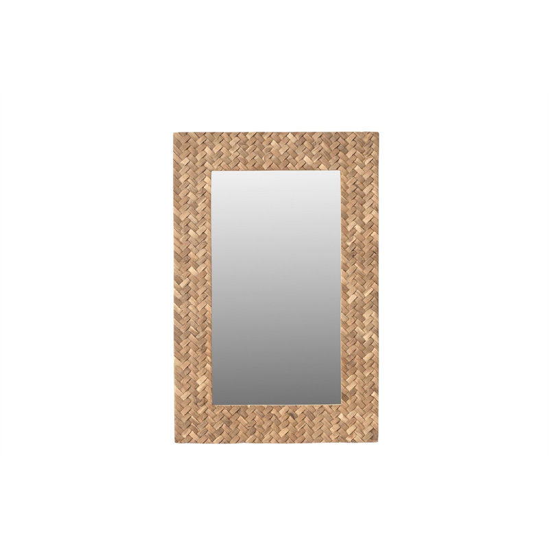 Cadre de miroir rectangulaire en teck recyclé
