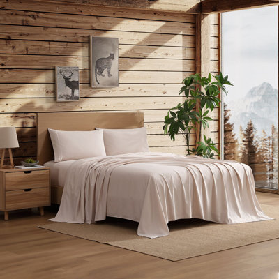 Coleman® 4 Piece Microfiber Solid Bed Sheet Set - Full, Beige