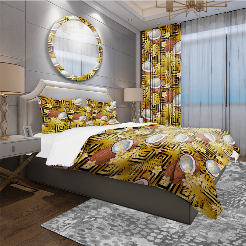 Ensemble de housse de couette tropical, Housse de couette très grand + 2 taies décoratives