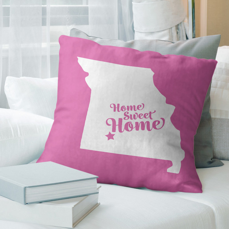 Coussin en lin home, Springfield, 14 po x 14 po, Rose