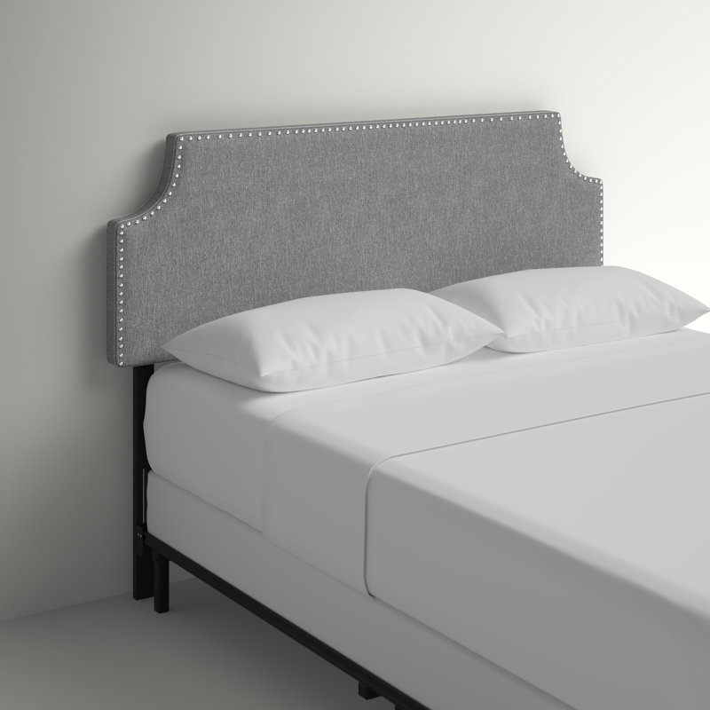 Tête de lit double en vinyle Laura, Double, Light Grey Velvet