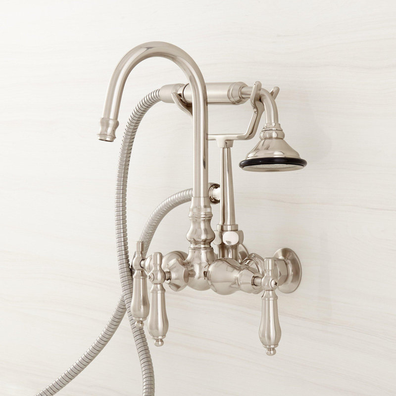 Pasaia Wall Mounted Tub Faucet with Hand Shower, Brushed Nickel