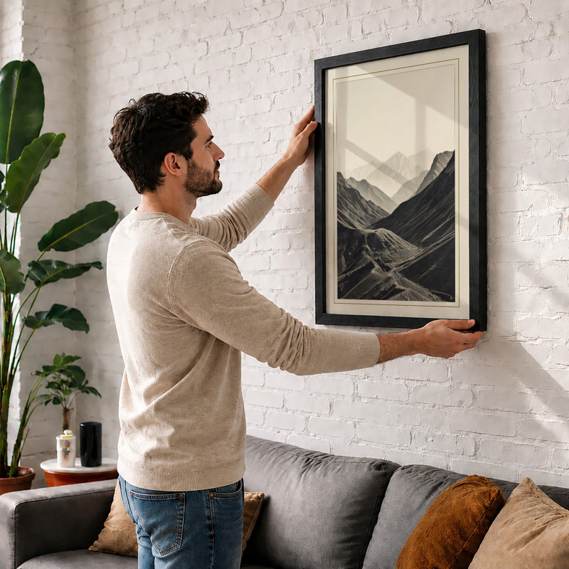 Mountain Road Minimalist - Print, Walnut, A1 - 84.1 x 59.4 cm