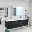 Meuble-lavabo double 72 po avec plateau en résine Deyja-945978277