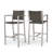 Outdoor 29.50" Rust-Proof Aluminum Barstools With PE Rattan Seat And Backrest, Set Of 2, Silver & Grey-85621920